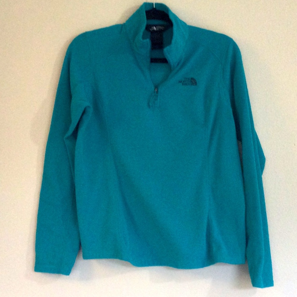 THE NORTH FACE, MEDIUM, TEAL, ZIP UP FLEECE, USED